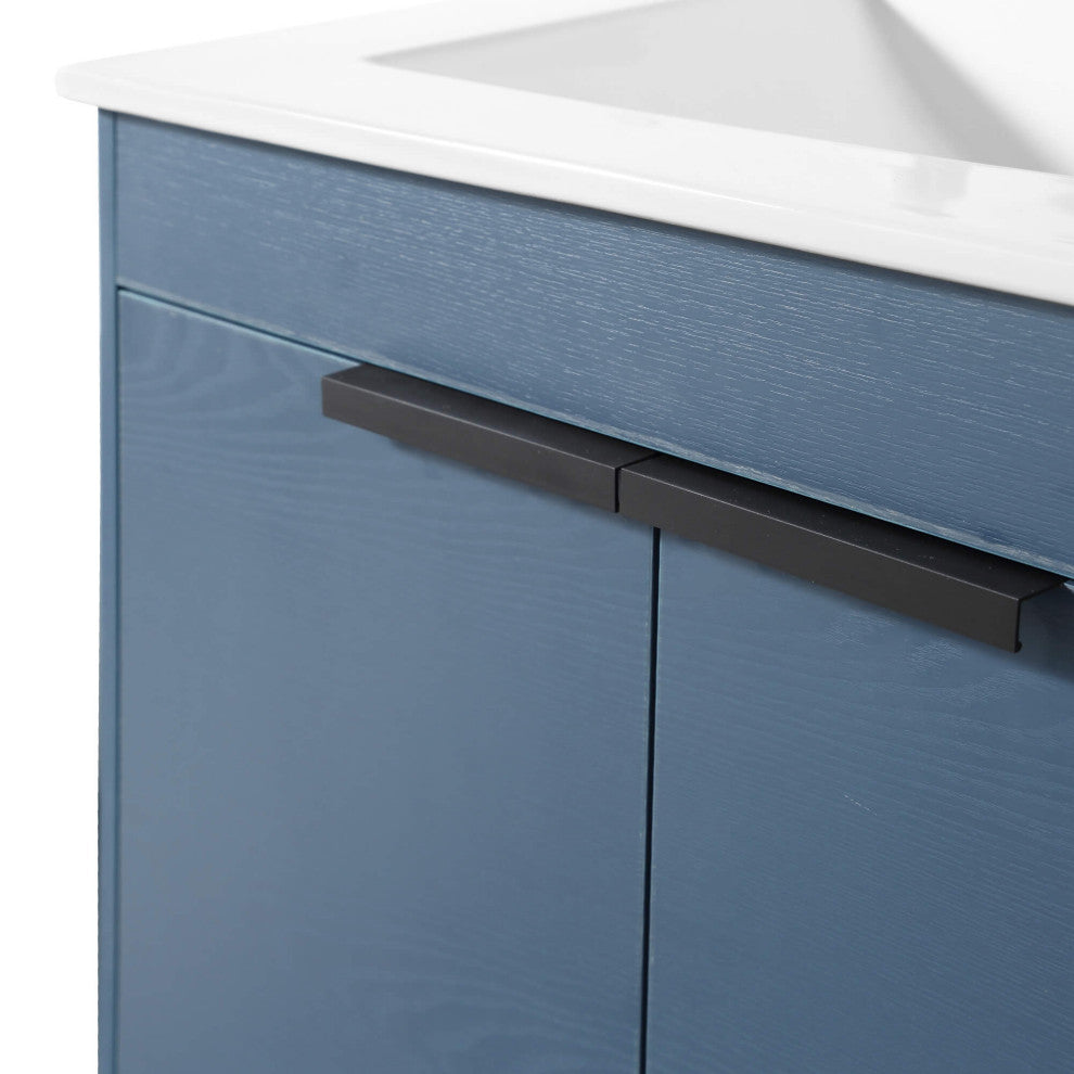 Phoenix Bath Vanity With Ceramic Sink - Full Assembly Required, Navy Blue, 24 Inch
