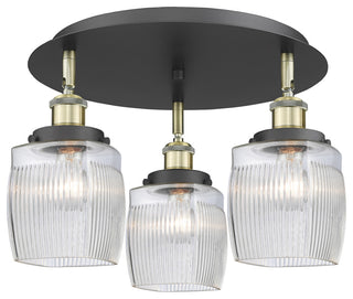 Innovations Colton 3 17.25" Flush Mount Black Antique Brass