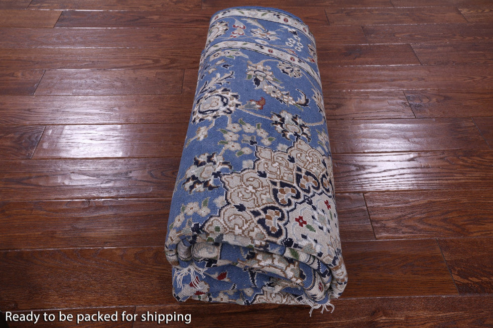 5' 1" X 7' 9" Persian Nain Wool and Silk Hand Knotted Rug Q11625