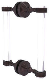 Pacific Grove 8" Groovy Accent Back to Back Shower Door Pull, Antique Bronze