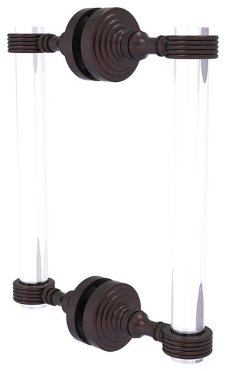 Pacific Grove 8" Groovy Accent Back to Back Shower Door Pull, Antique Bronze