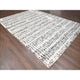 Vivid White Modern Design Organic Wool Hand Knotted Oriental Rug, 10'2"x13'9"