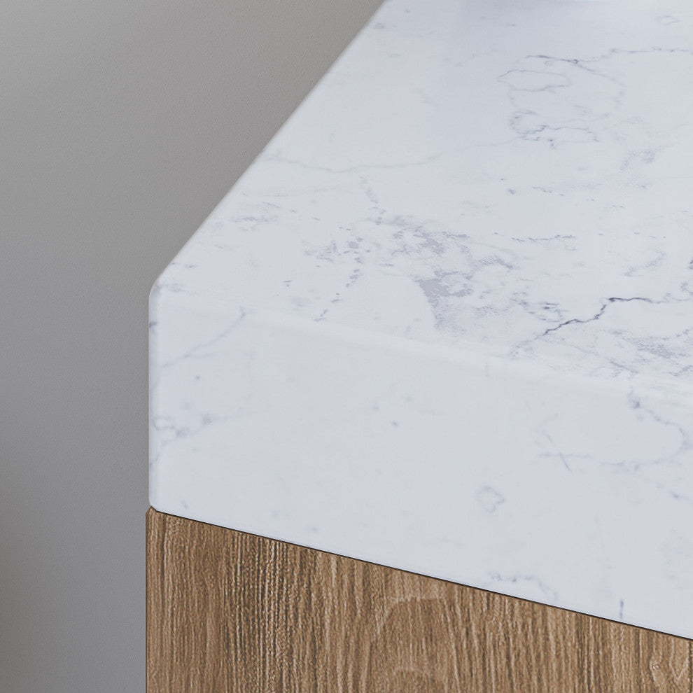 Bahia Bath Vanity, Oak, 36", Brushed Gold Hardware, Single, Freestanding