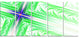 Bright Green Fractal Cross Design, Abstract Canvas Art Print, 60"x28", 5 Panels