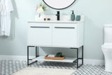 Sue 40" Single Bathroom Vanity, White, With Backsplash