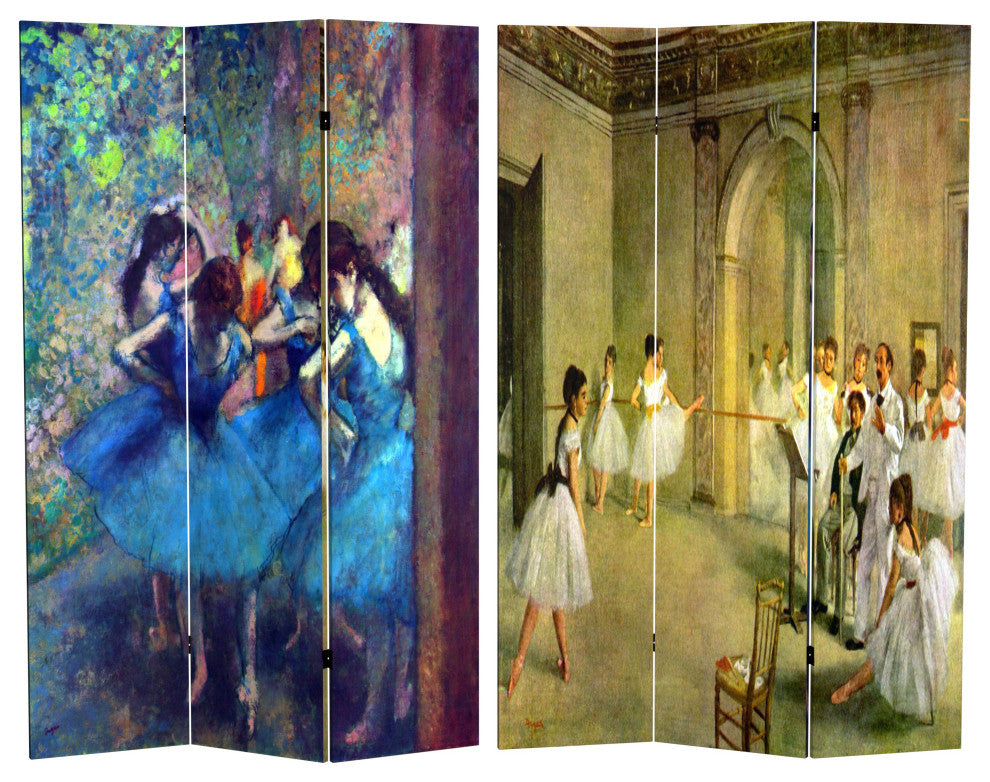 6' Tall Double Sided Works of Degas Room Divider, Dancers