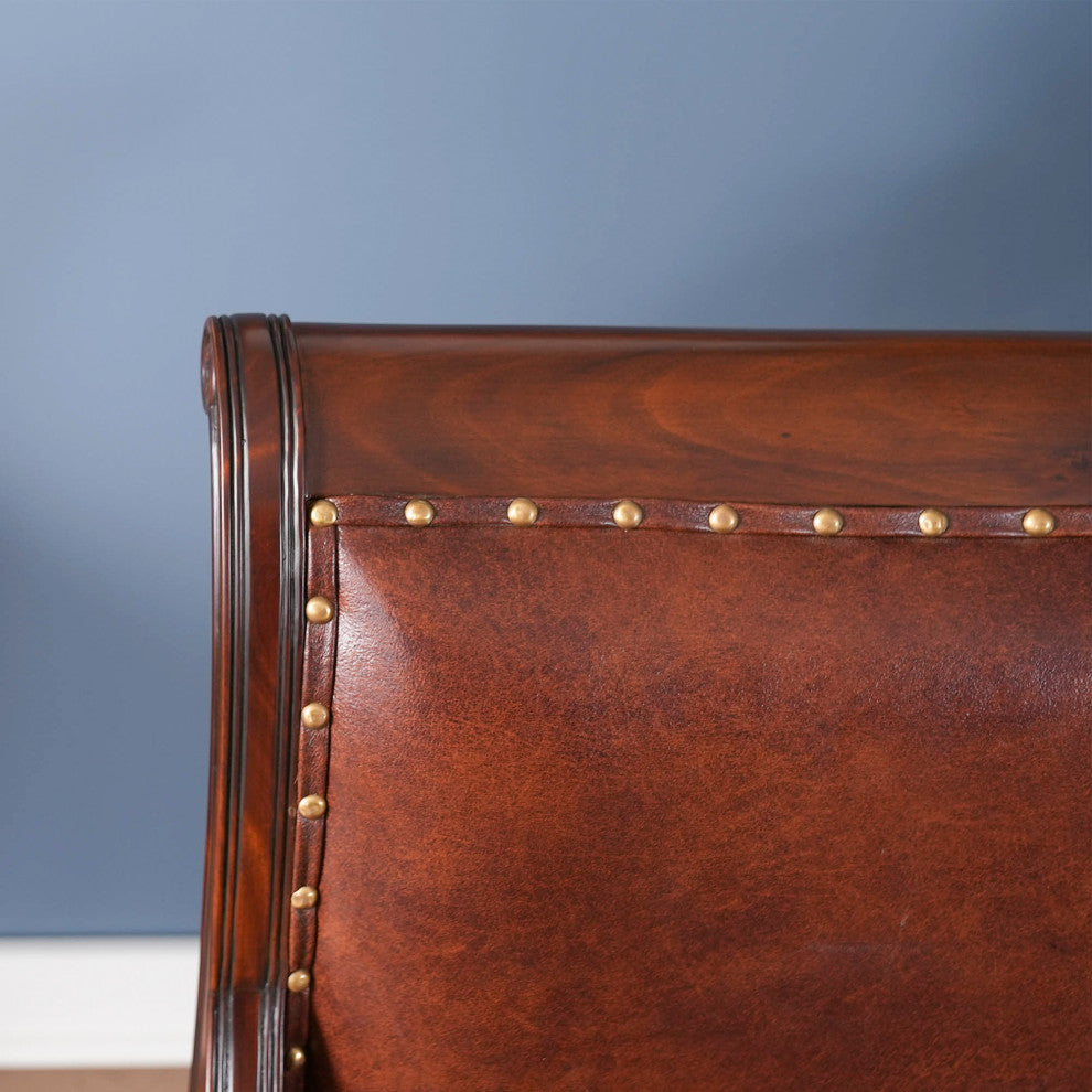 Regency Mahogany and Leather Arm Chair