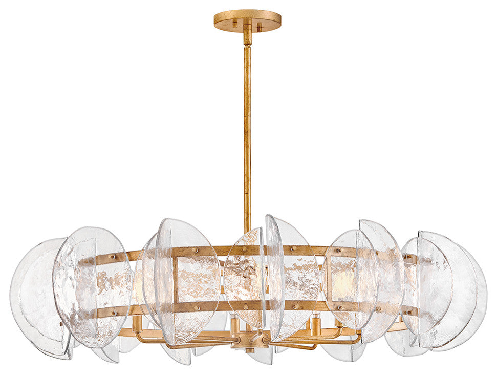 Fredrick Ramond Seraphina Large Drum Chandelier, Distressed Brass