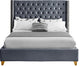 Barolo Velvet Upholstered Bed, Gray, King