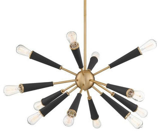 Zodiac 12 Light Aged Brass Chandelier