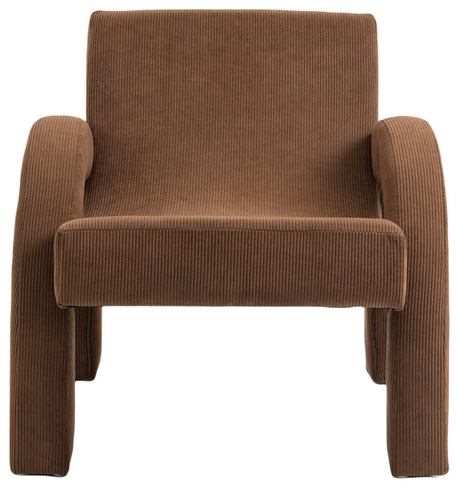 Corduroy Fabric Upholstered Accent Chair, Brown