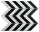 Carrara White & Nero Marquina Marble 1x4 Chevron Mosaic Tile Polished, 1 sheet