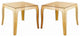 Home Square Polycarbonate Patio Side Table in Transparent Amber - Set of 2