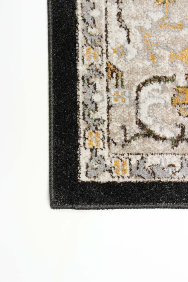 Aqua Legacy Area Rug, Black, 5'x7'