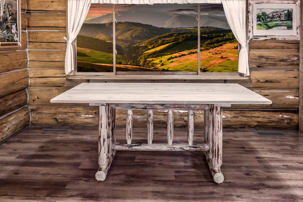 Montana Collection Trestle Based Dining Table, Ready to Finish
