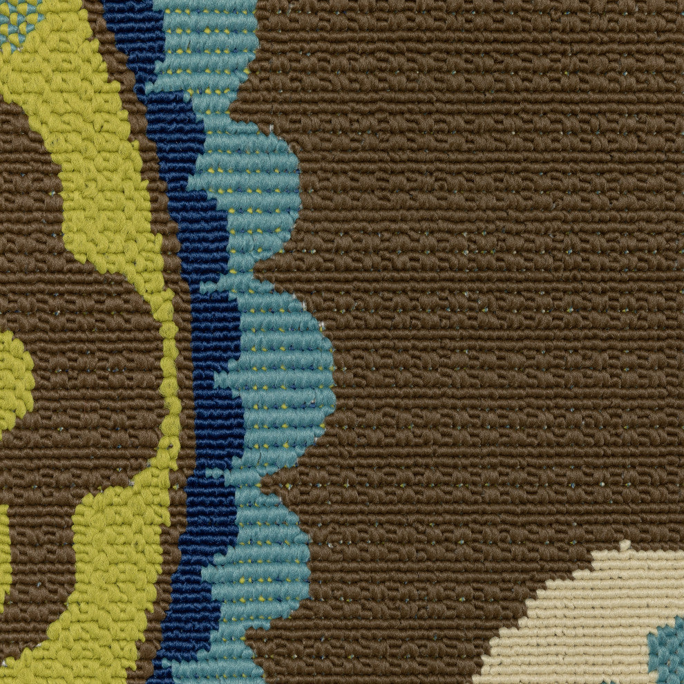 Oriental Weavers Caspian Brown/Green Medallion Indoor/Outdoor Rug 8'6"X13'
