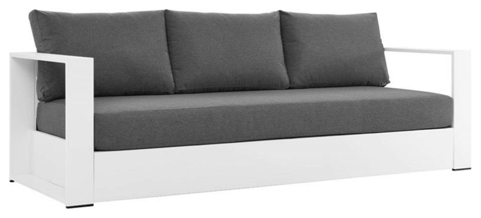 Tahoe Outdoor Patio Powder-Coated Aluminum 4-Piece Set, White Charcoal