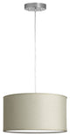 Messina 1-Light Drum Pendant Lamp With Chrome Canopy, Vanilla Woven