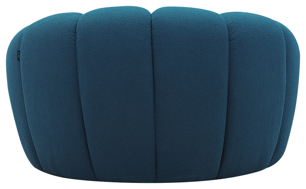 Divani Casa Yolonda Modern Curved Dark Teal Fabric Chair
