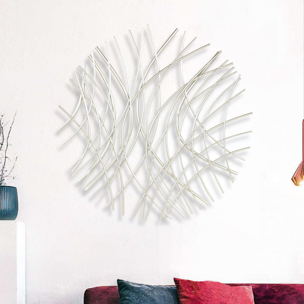 Eleni Large Abstract Wall Decor - Silver