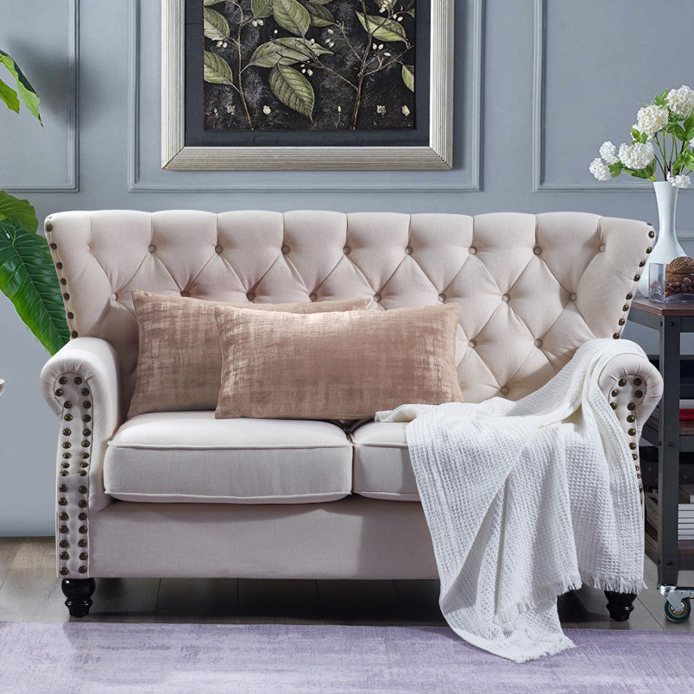 Velvet 2 Piece Lumbar Pillow Cover Set, Tapioca, 2 Piece, 14"x26"