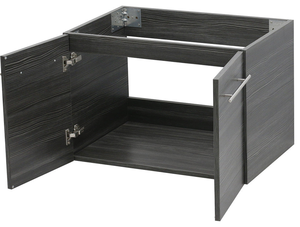 30" Wall Mount Vanity, Black Stone Countertop, Dark Grey