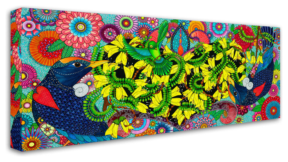 Hello Angel ''Golden heart'' Canvas Art 32x14