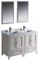 Fresca Oxford 48" Antique White Traditional Double Sink Bathroom Vanity