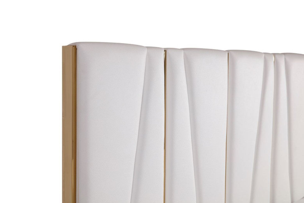 Modrest Nixa Modern White + Gold Bedroom Set, California King