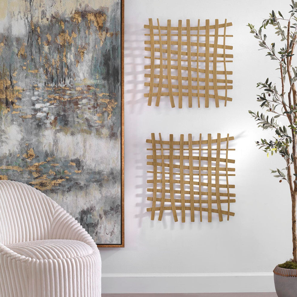 Uttermost 04333 Gridlines Gold Metal Wall Decor