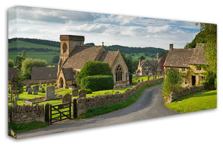 Adam Burton 'Village with a View' Canvas Art, 32"x16"