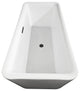 Emily 69" Freestanding White Bathtub, Matte Black Drain