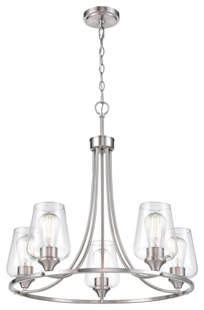 Ashford Collection 5 Light 25" Brushed Nickel Chandelier