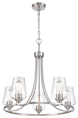 Ashford Collection 5 Light 25" Brushed Nickel Chandelier