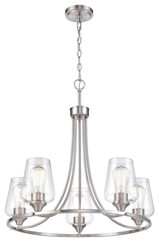 Ashford Collection 5 Light 25" Brushed Nickel Chandelier