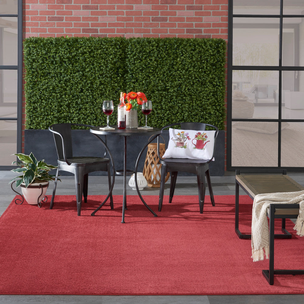 Nourison Essentials 10' x 14' Brick Red Outdoor Area Rug