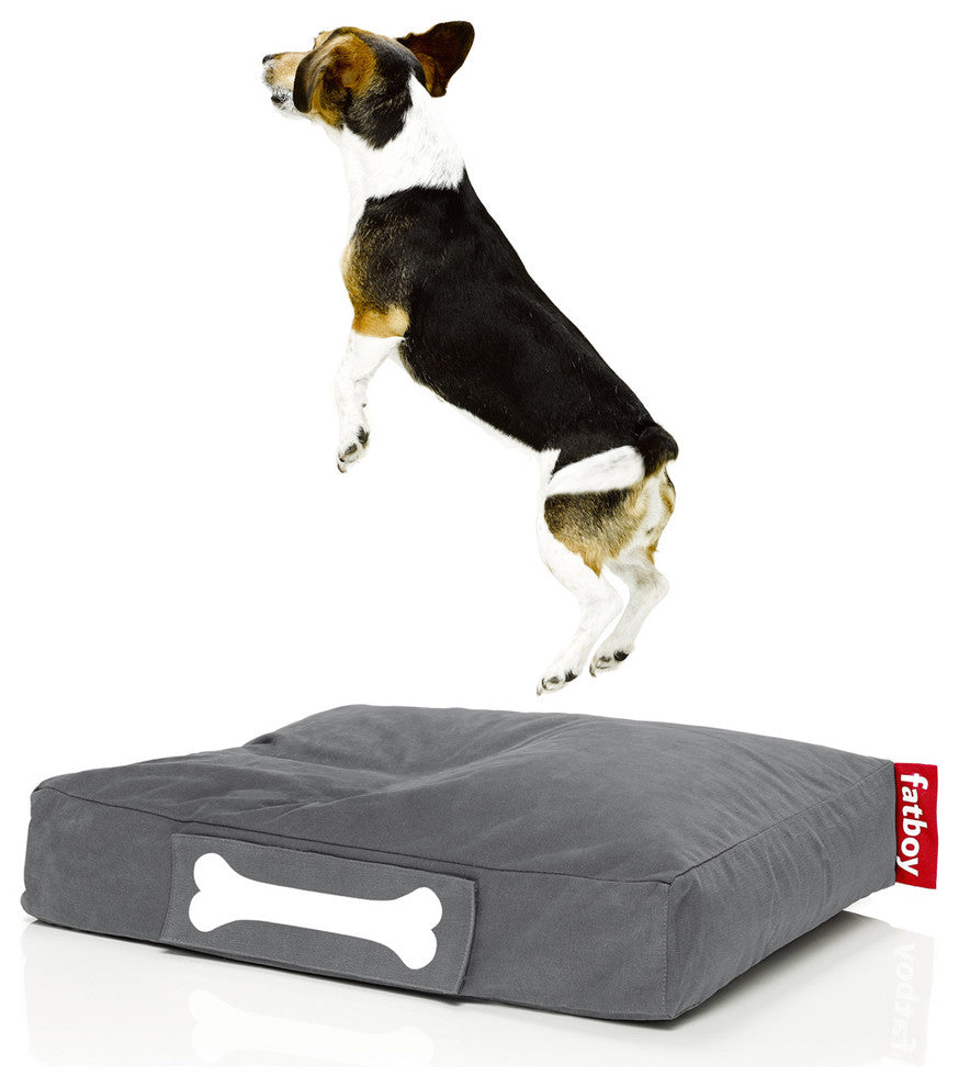 Fatboy Stonewashed Denim modern Dog Bed, Gray, Small