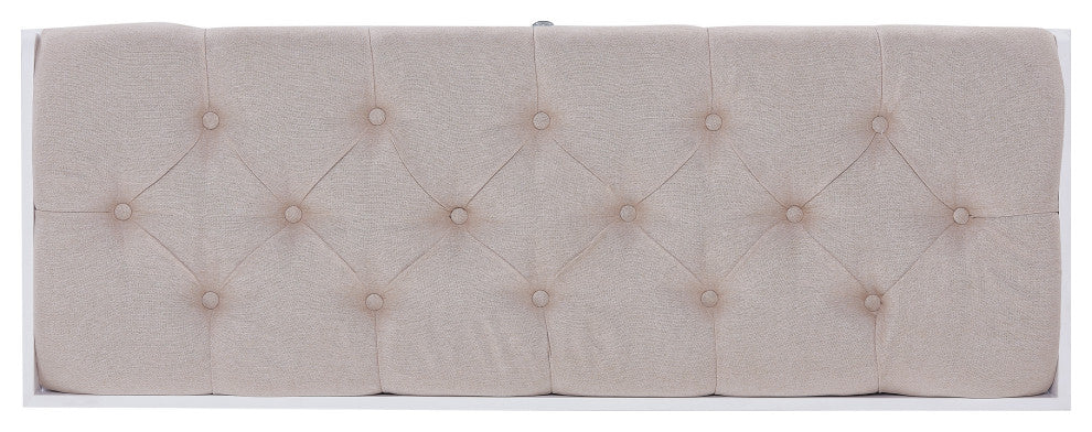 Condray White Upholstered Storage Bench