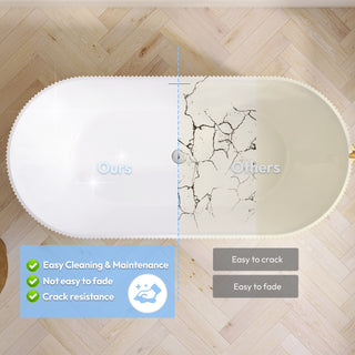 Linyi Freestanding Acrylic Soaking Bathtub, White, 59.1"l X 31.5"w