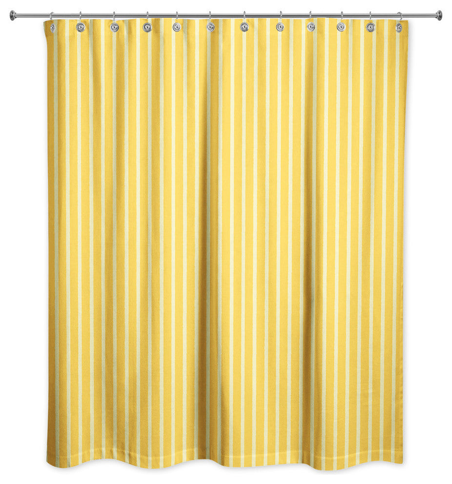 Yellow Stripes Shower Curtain