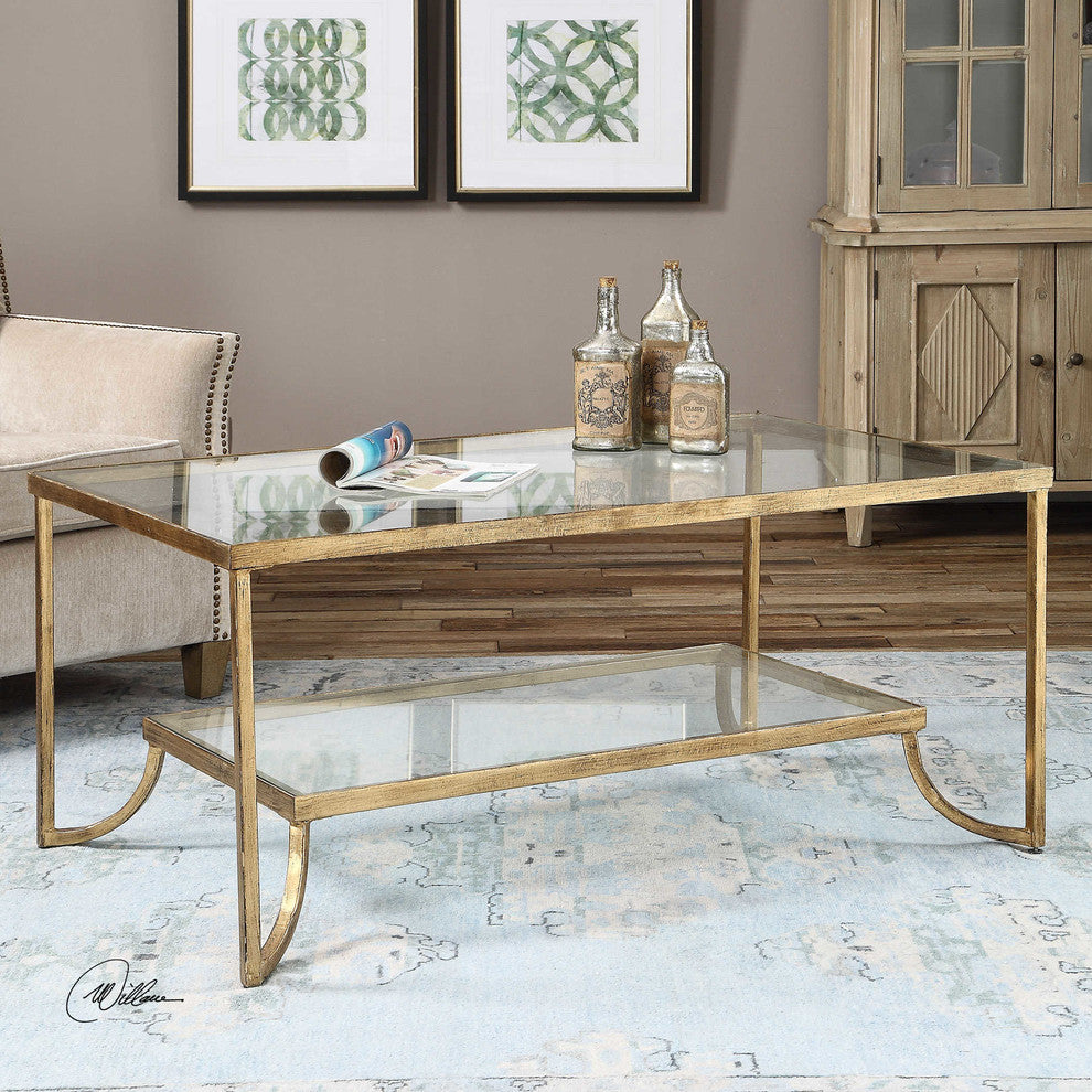 Katina Gold Leaf Coffee Table By Designer Matthew Williams