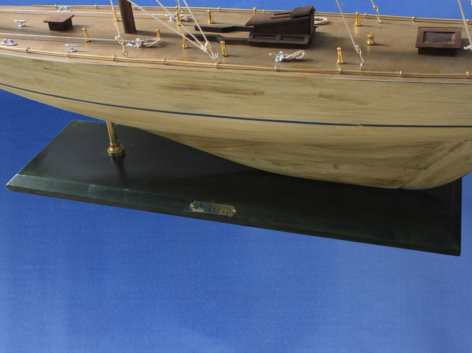Rustic Intrepid, Wooden Vintage Sailboat, 60"