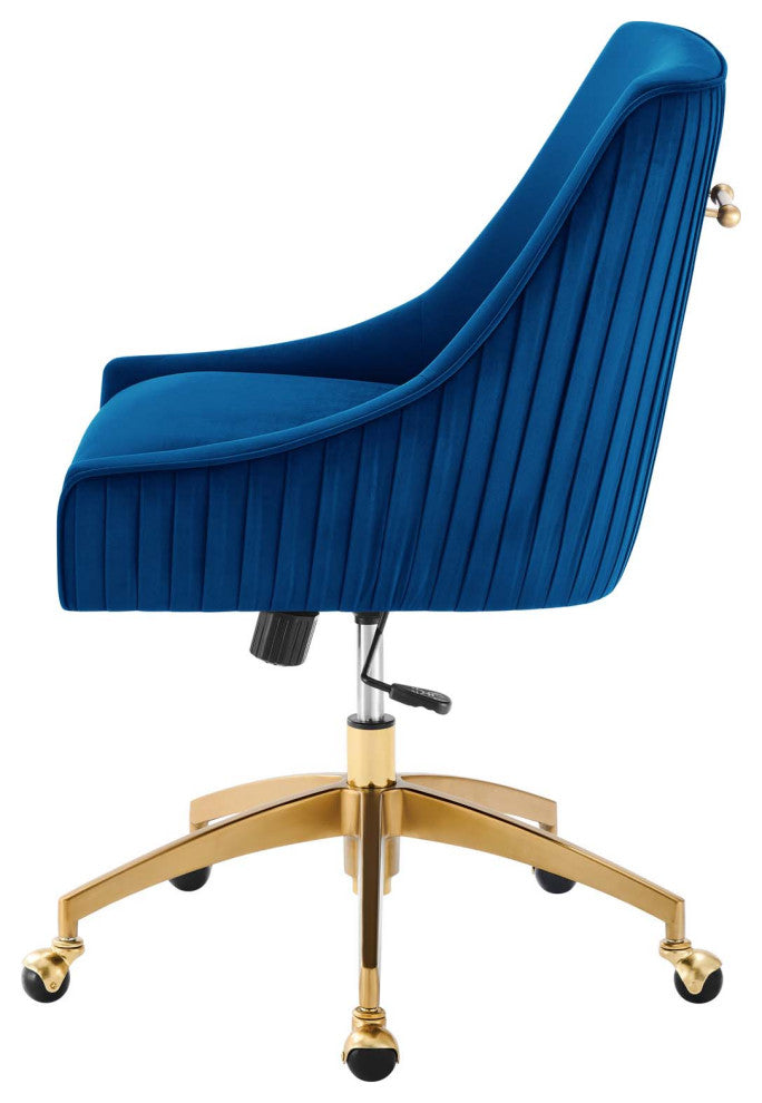 Side Dining Chair, Blue Navy, Velvet, Modern, Kitchen Cafe Bistro Hospitality