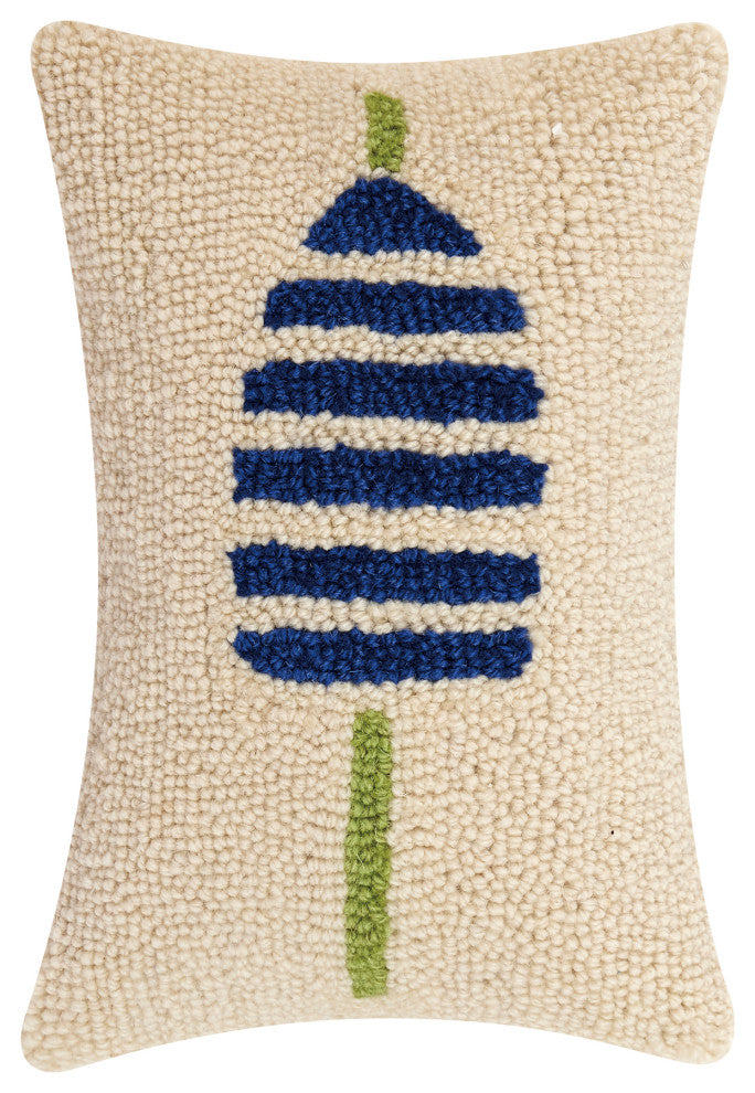 Navy Stripe Buoy Hook Pillow