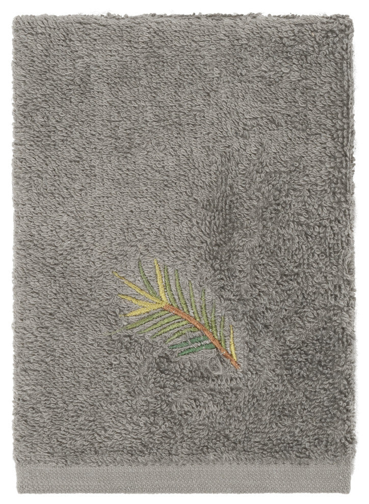 Linum Home Turkish Cotton Pierre 3-Piece Embellished Towel Set, Dark Gray
