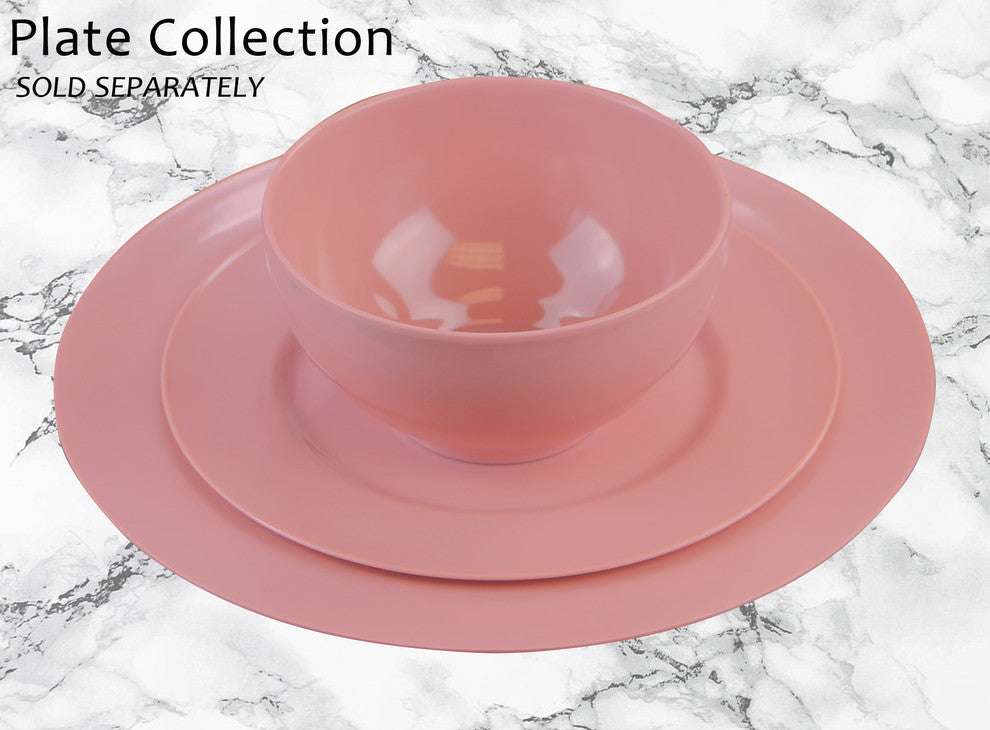 6-Piece Melamine Dinner Plate Set, Pink