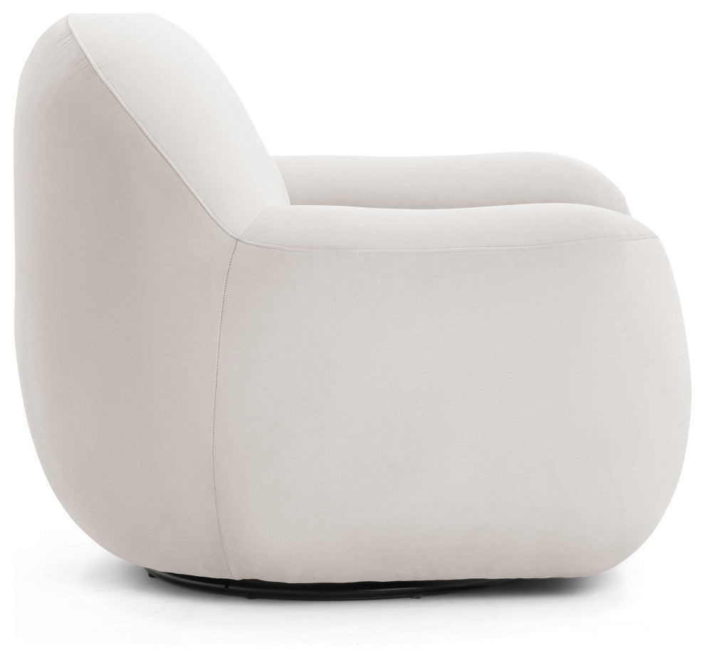 Tiago Cream Velvet Swivel Chair