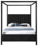 Kelly Boucle Fabric Upholstered Bed, Black, King