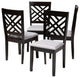 Antonia Gray Fabric Espresso Brown Finish Dining Chairs, Set of 4
