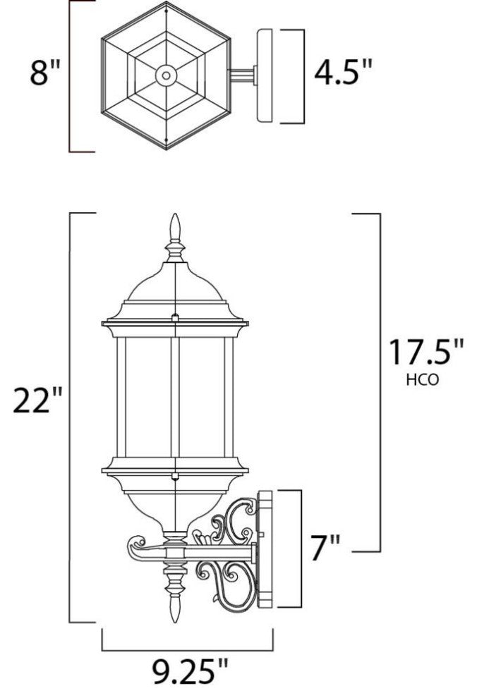Maxim 1072 Builder Cast 22" 1 Light Wall Sconce - Empire Bronze / Clear Glass